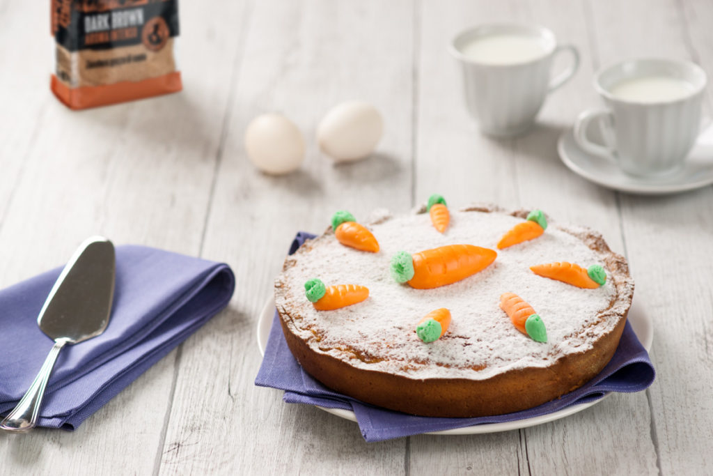 Torta di Carote Senza Mandorle fatta in casa con lo zucchero di canna Dark Brown di Italia Zuccheri