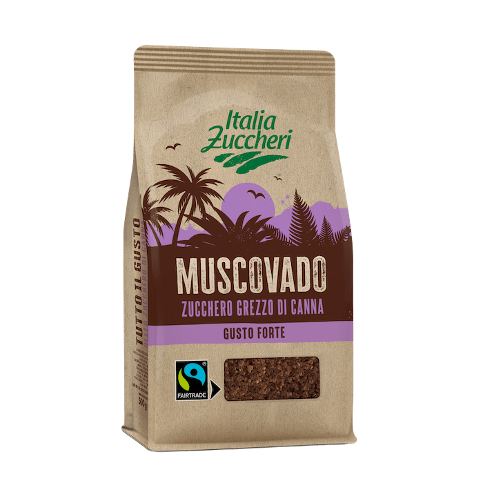 Confezione di Muscovado, zucchero grezzo di canna certificato Fairtrade dal gusto forte