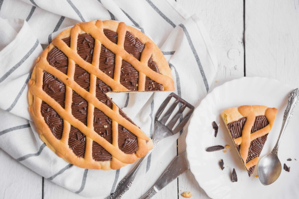 Crostata con Ricotta e Nutella fatta in casa con Zuccherissimo, lo zucchero extrafine ed extrasolubile di Italia Zuccheri, 100% italiano